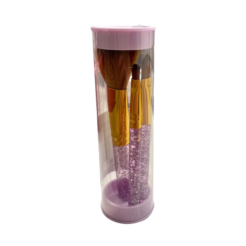 NWT 3 Piece Cosmetic Glitter Brush Set